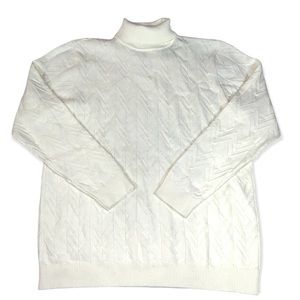 Voboom size XXL ivory sweater pullover turtle neck long balloon sleeve warm cozy